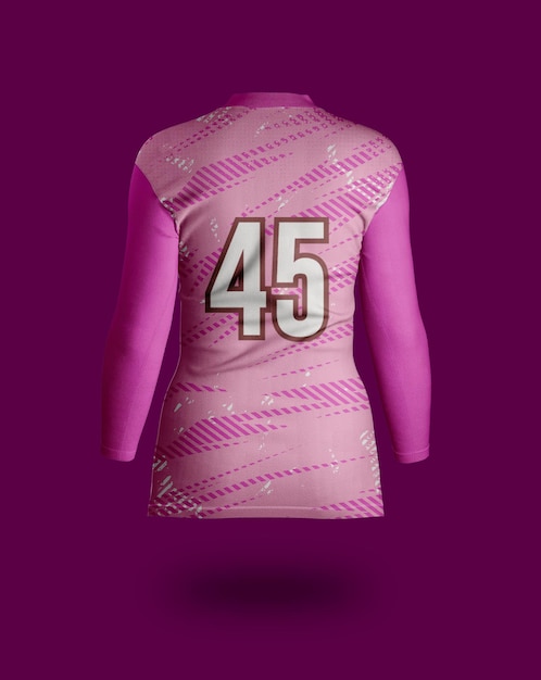 una camisa rosa con el número 45 en ella
