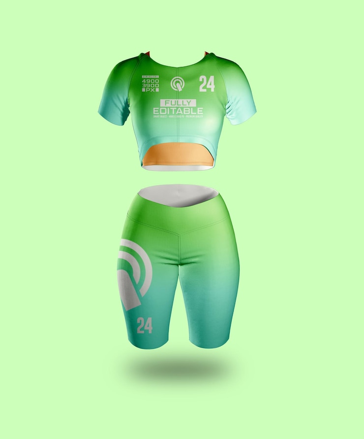 PSD una camisa verde y azul con el número 24 en ella