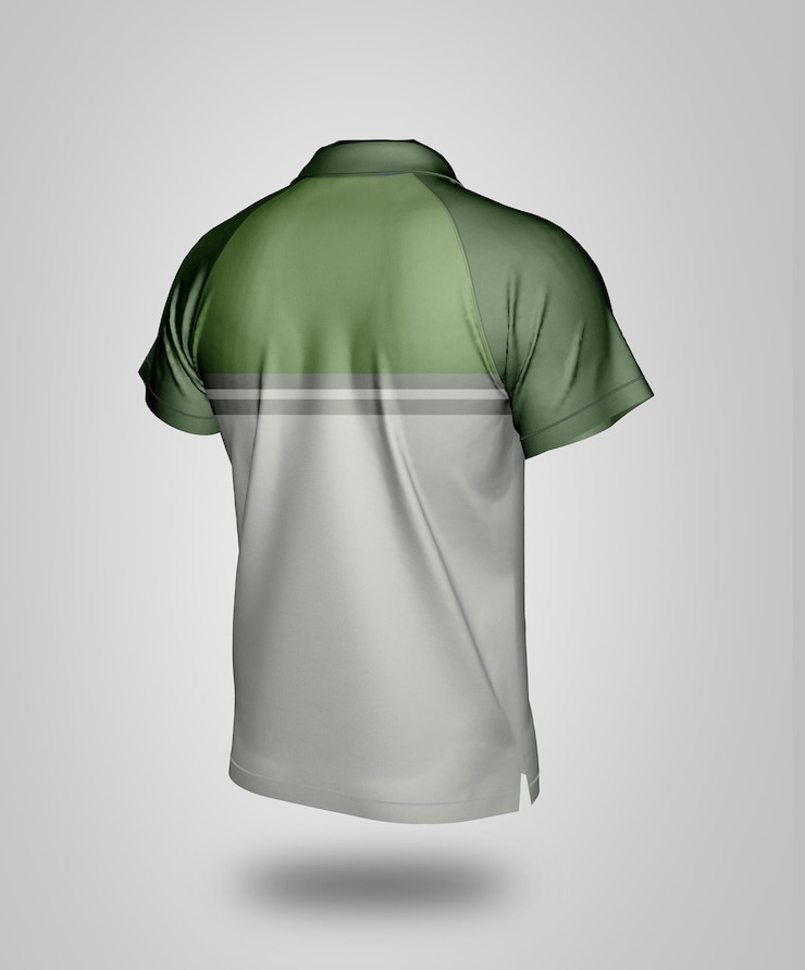 PSD una camisa verde y blanca con una franja blanca en el frente
