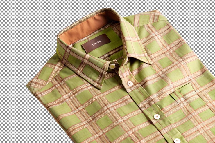 PSD camisa verde com mangas curtas, roupa elegante para ocasiões casuais.