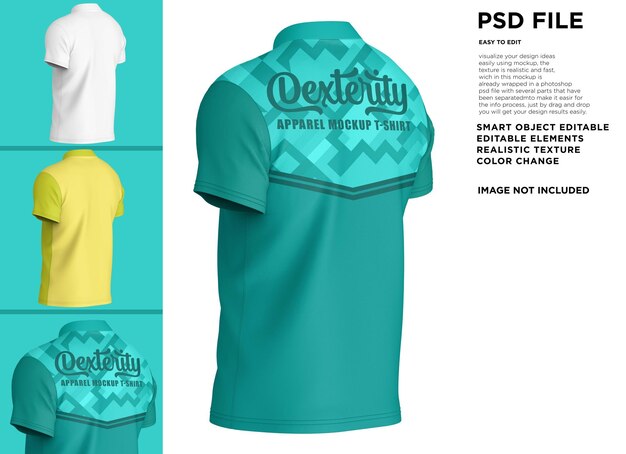 PSD una camisa verde con la palabra dexter.