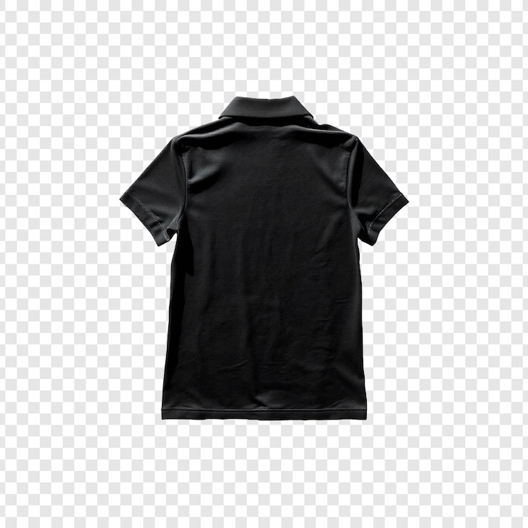 PSD camisas de polo negras aisladas sobre un fondo transparente