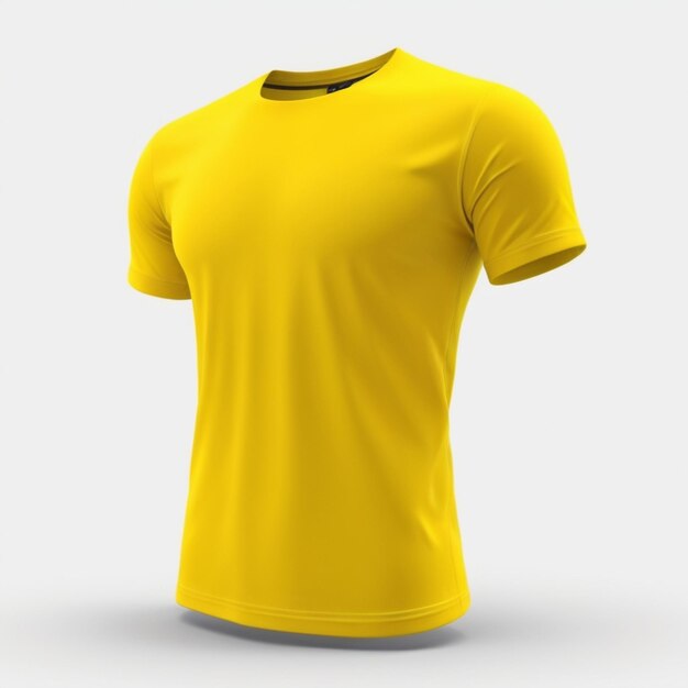 PSD camiseta amarela em psd sobre fundo branco