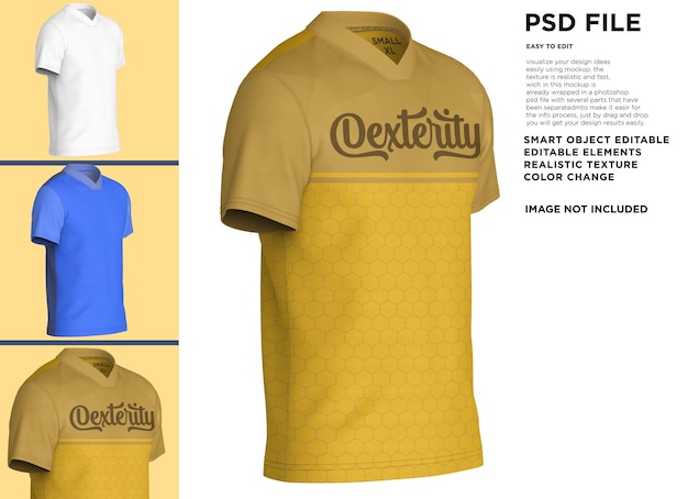 PSD una camiseta amarilla con la palabra scotty