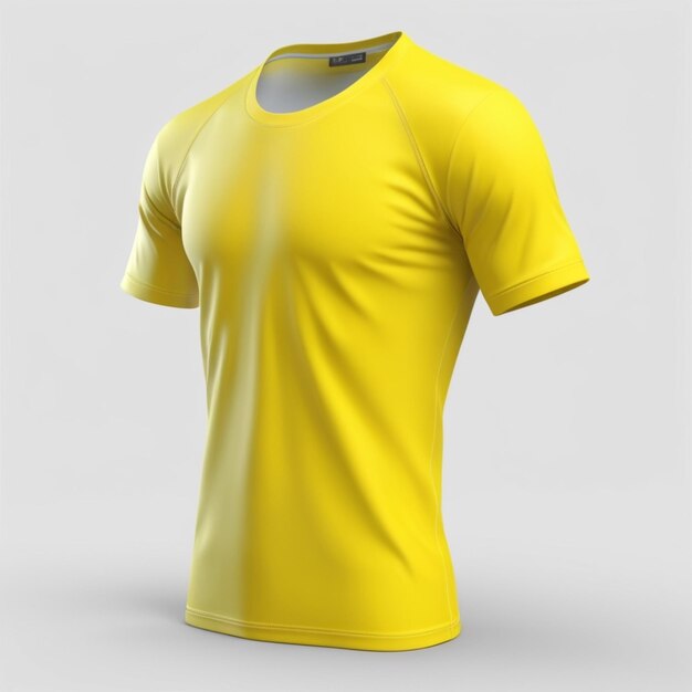 Camiseta amarilla psd sobre un fondo blanco
