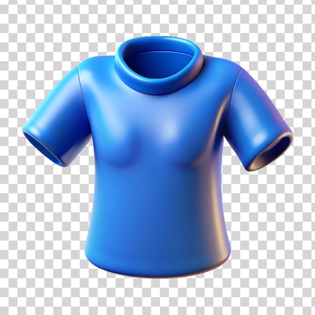 Camiseta azul 3d isolada em fundo transparente