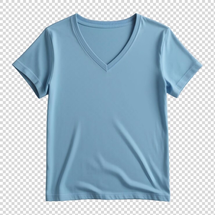 PSD una camiseta azul con un cuello blanco y una camisetta azul con un logotipo blanco en el frente