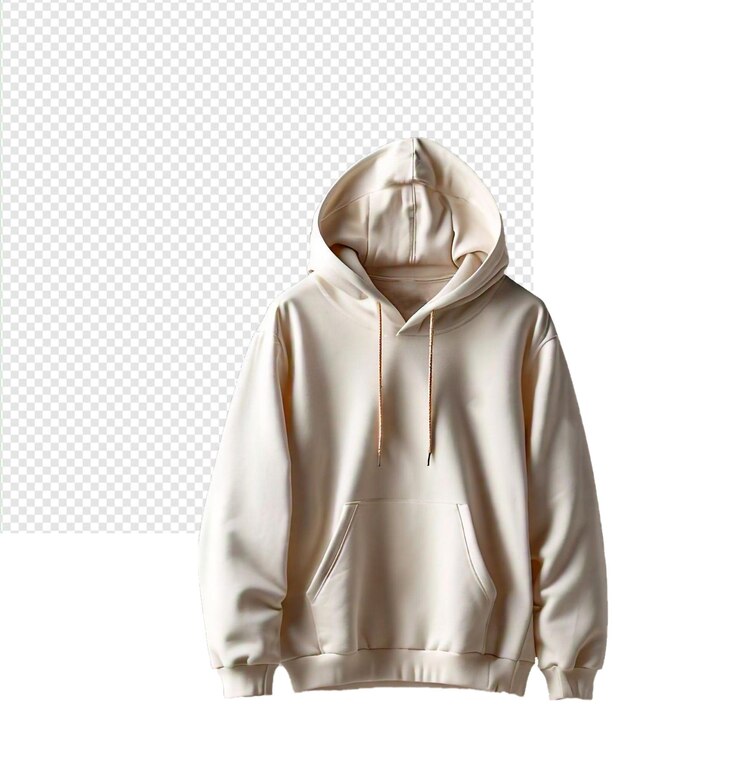 Camiseta blanca con capucha aislada sobre un fondo transparente
