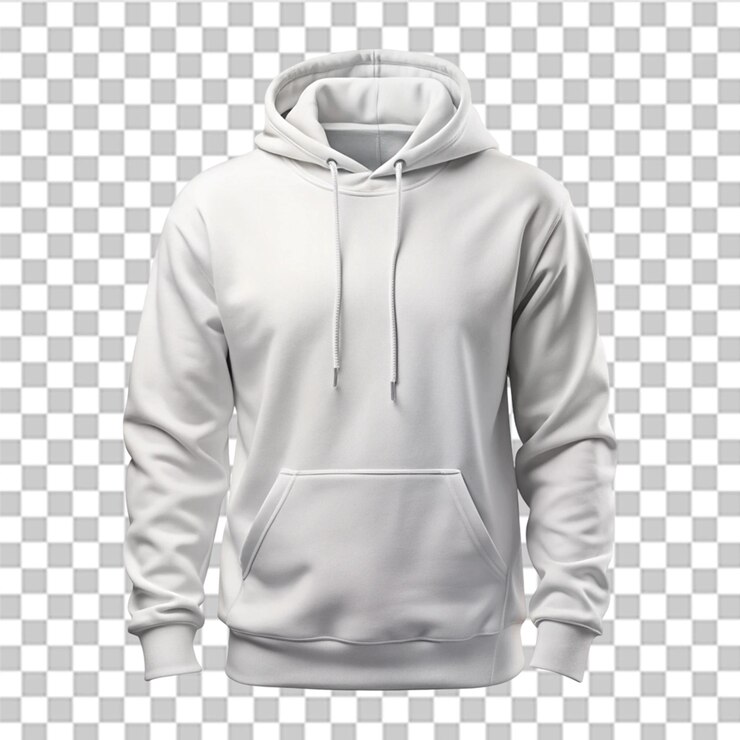 PSD camiseta blanca con capucha aislada sobre un fondo transparente