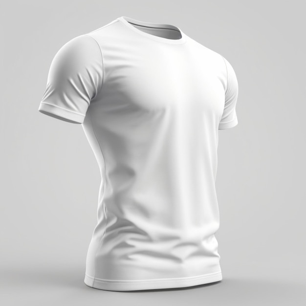 Camiseta blanca en formato psd sobre un fondo blanco