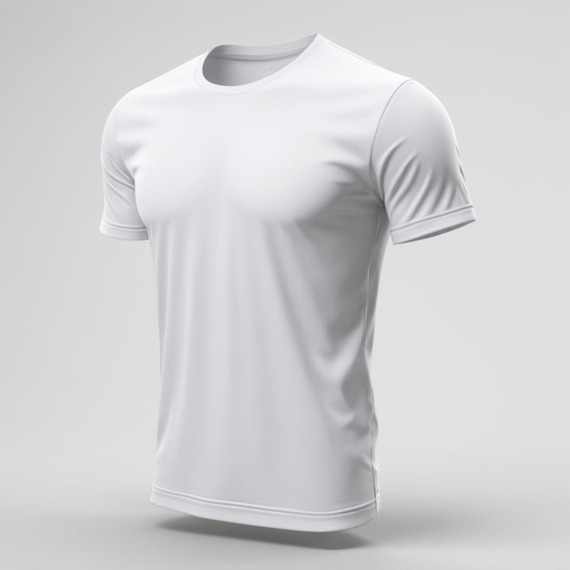 Camiseta blanca en formato PSD sobre un fondo blanco