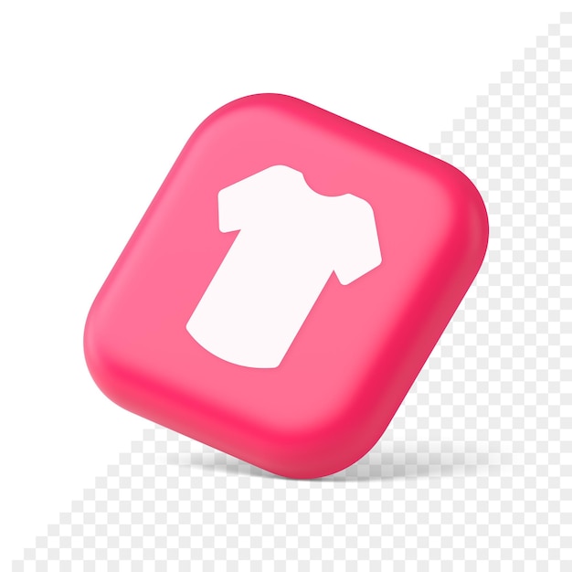 Camiseta botón de compras en línea orden de internet compra elemento de sitio web de símbolo de icono 3d