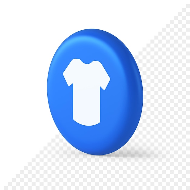 PSD camiseta botón de compras en línea orden de internet compra icono isométrico redondo 3d