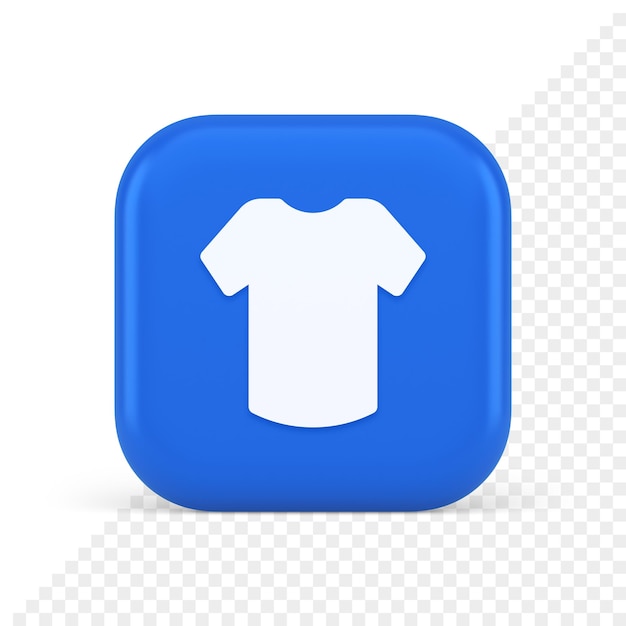 PSD camiseta botón de compras en línea orden de internet compra icono realista 3d