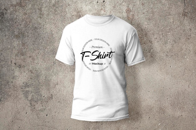 Camiseta branca com maquete de serigrafia