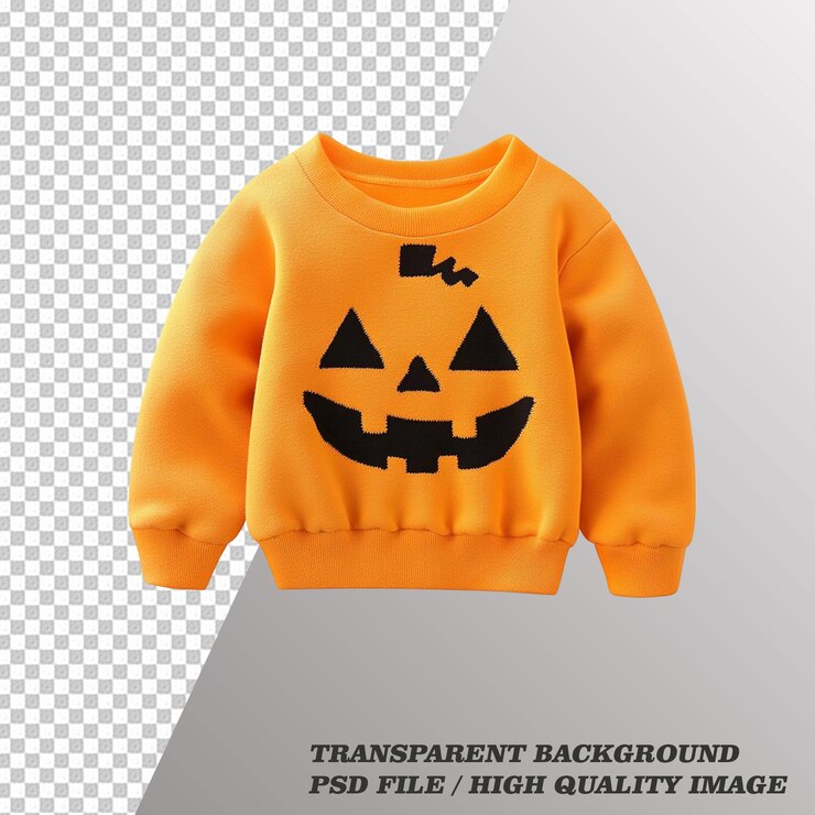 PSD camiseta de calabaza elegante en el fondo transparente archivo psd