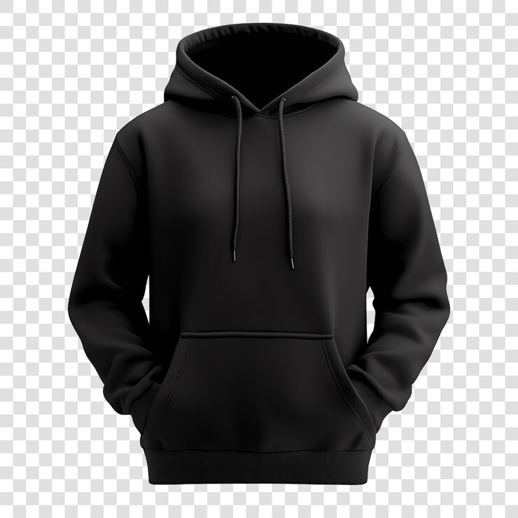 PSD camiseta con capucha negra