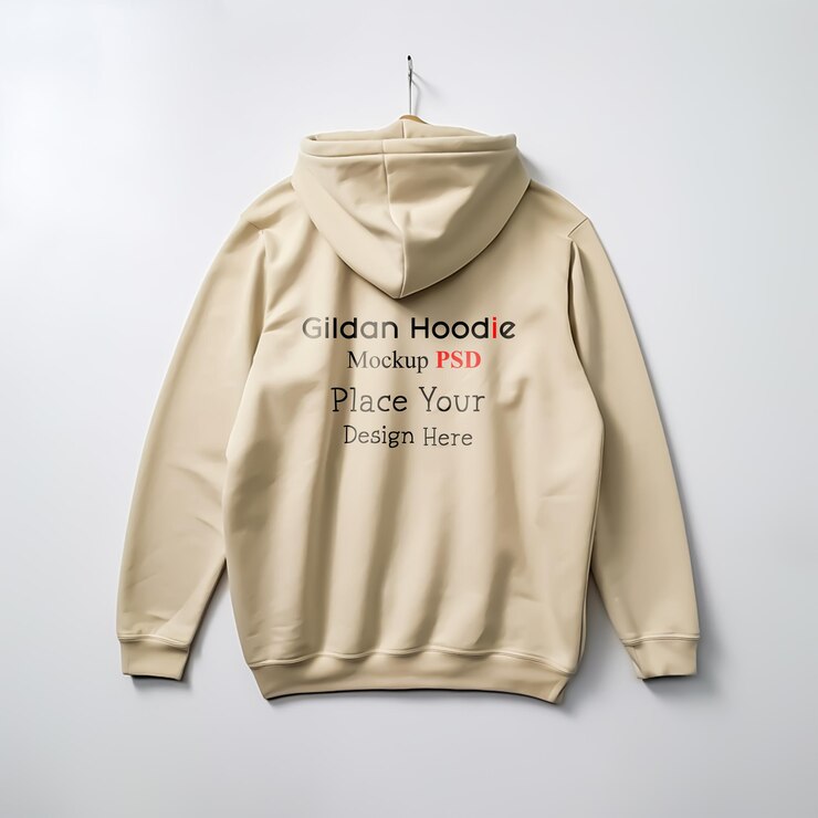 PSD camiseta con capucha realista de gildan mockup para psd