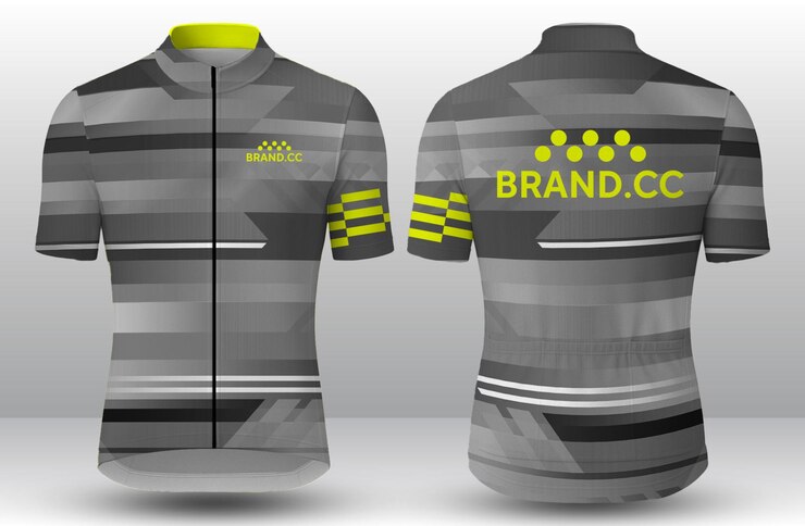 PSD camiseta de ciclismo con diseño geométrico