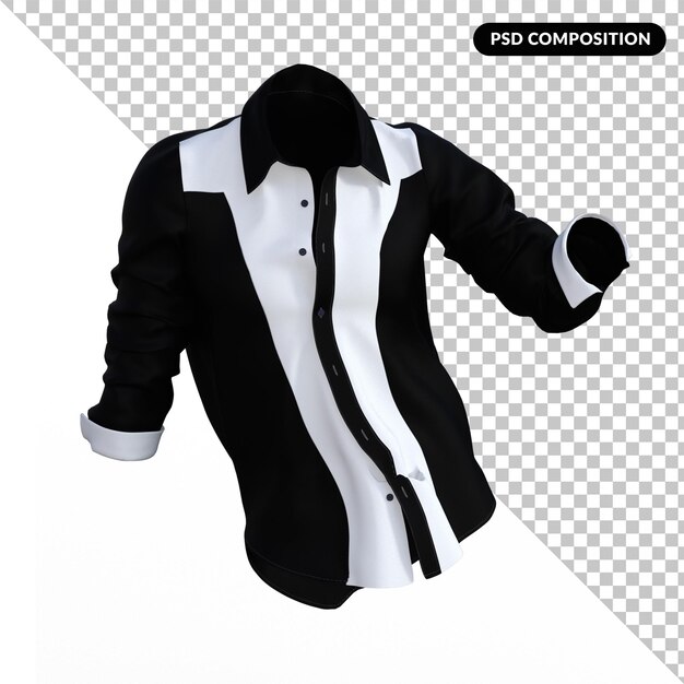 Camiseta de color bloqueado aislado 3d