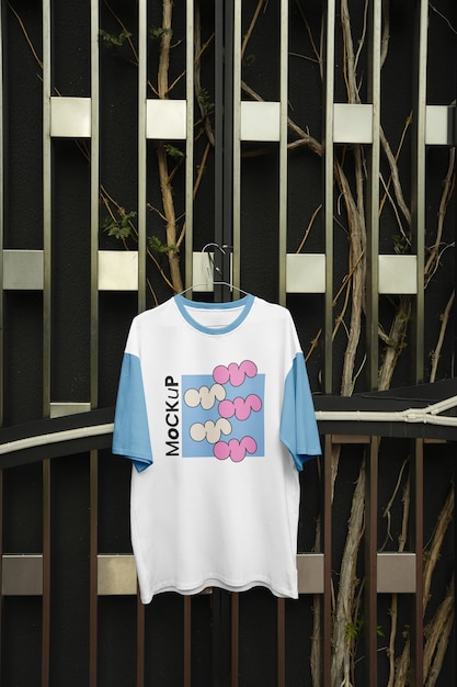 Camiseta com maquete de design urbano