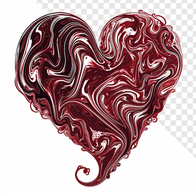 La camiseta del corazón psicodélico es de color rojo oscuro en blanco.