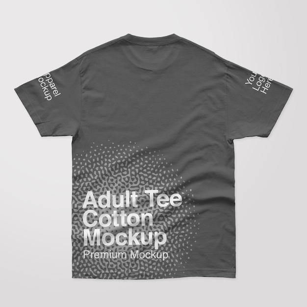 Camiseta de algodão adulto para trás maquete