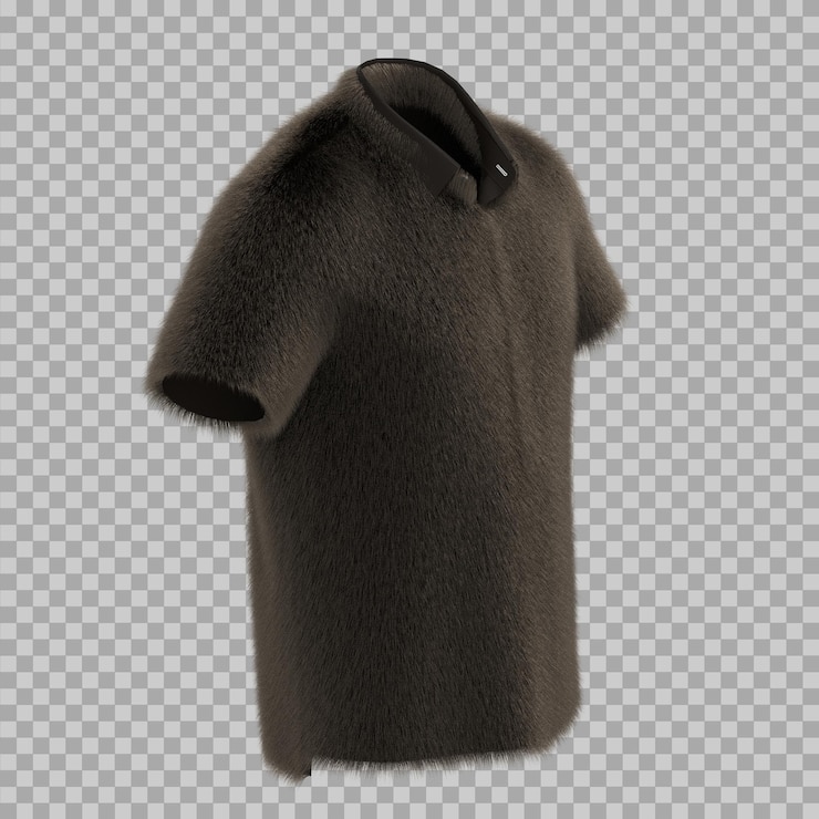 PSD camiseta de polo de pelagem castanha