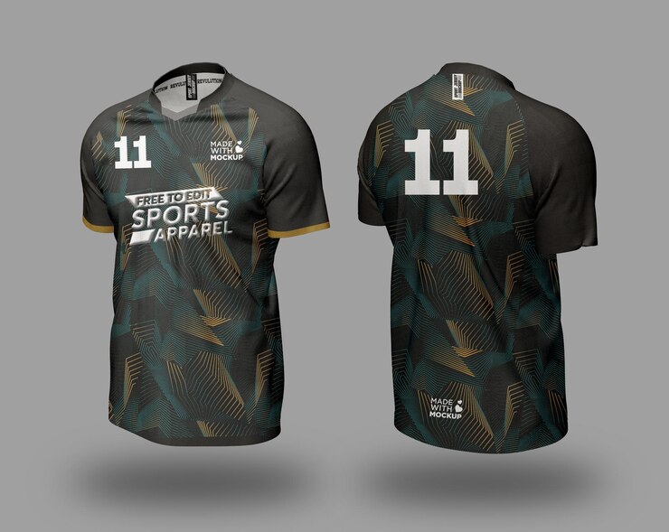 PSD camiseta deportiva negra masculina con el número 11 delantero y trasero