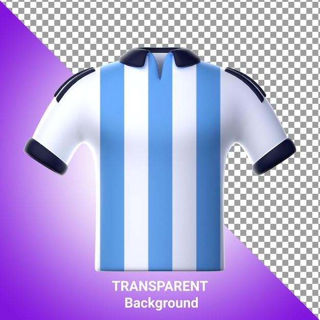 PSD camiseta del equipo de la copa mundial de fútbol icono 3d argentina