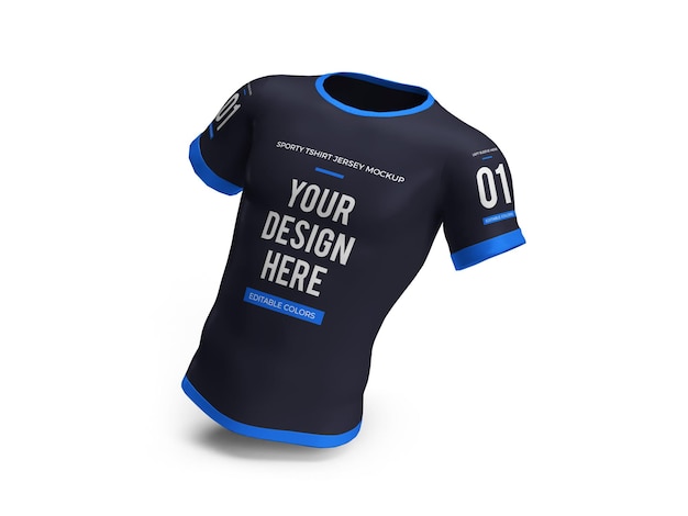 PSD camiseta esportiva jersey 3d mockup isolada