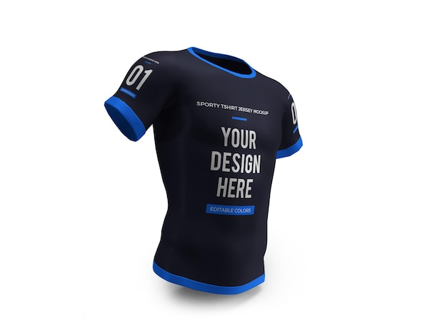 Camiseta esportiva jersey 3d mockup isolada