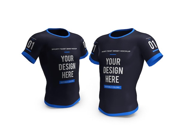 Camiseta esportiva jersey 3d mockup isolada