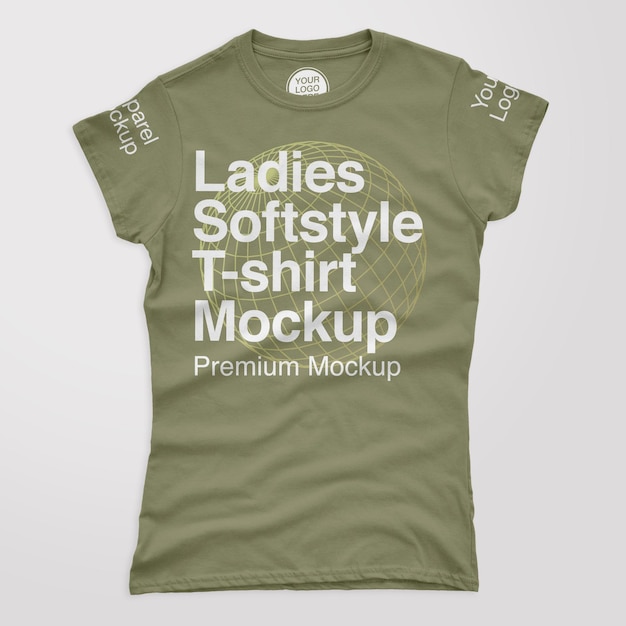 Camiseta feminina macia maquete