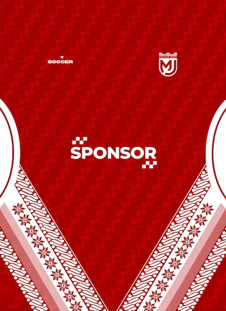 Camiseta de fútbol roja con el logotipo del patrocinador y el emblema del equipo