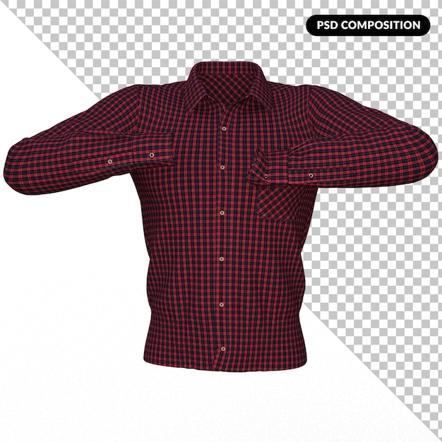 Camiseta de Gingham aislada en 3D