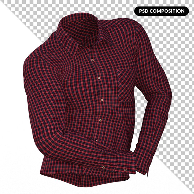 PSD camiseta de gingham aislada en 3d