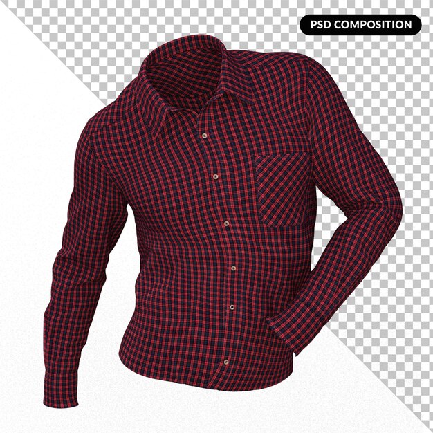 PSD camiseta de gingham aislada en 3d