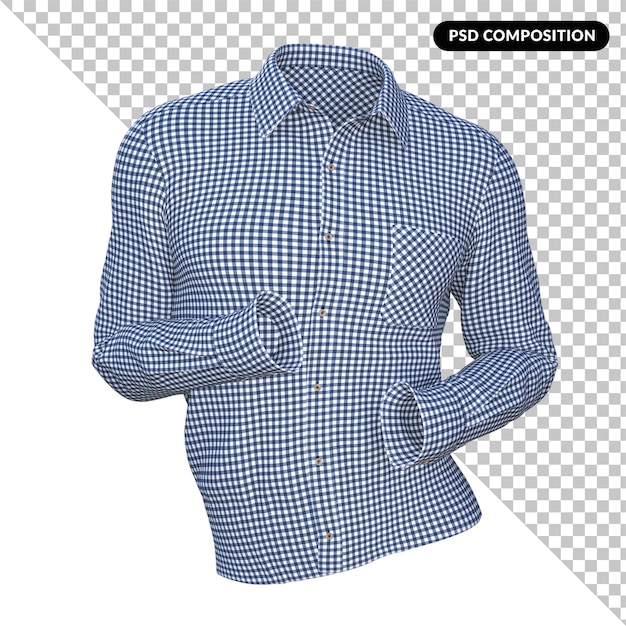 Camiseta de Gingham aislada en 3D