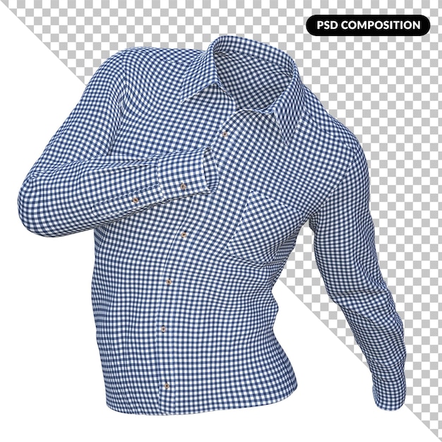 Camiseta de Gingham aislada en 3D