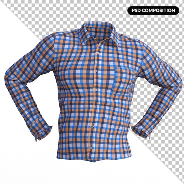 Camiseta de Gingham aislada en 3D
