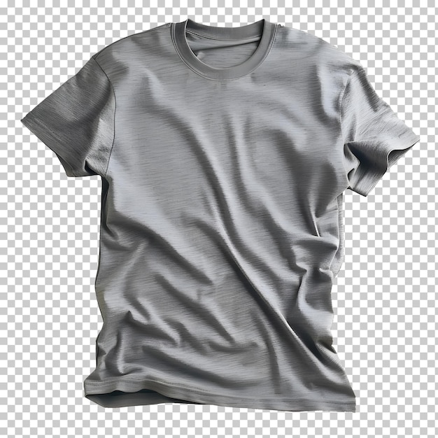 PSD camiseta gris aislada sobre un fondo transparente