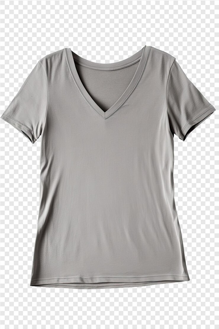 PSD una camiseta gris con un cuello negro y una camisa gris en la parte delantera