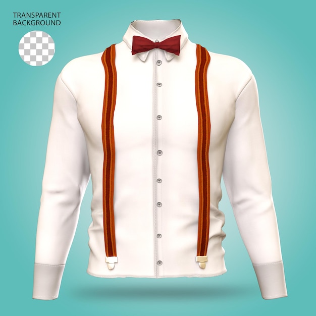 PSD camiseta de hombre vestido corbata de moda aislada ilustración renderizada en 3d