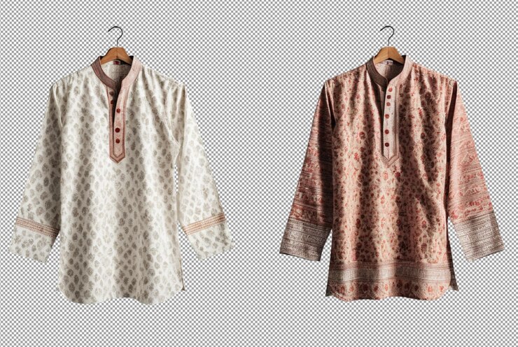 PSD camiseta kurta vestimenta cultural de aspecto moderno