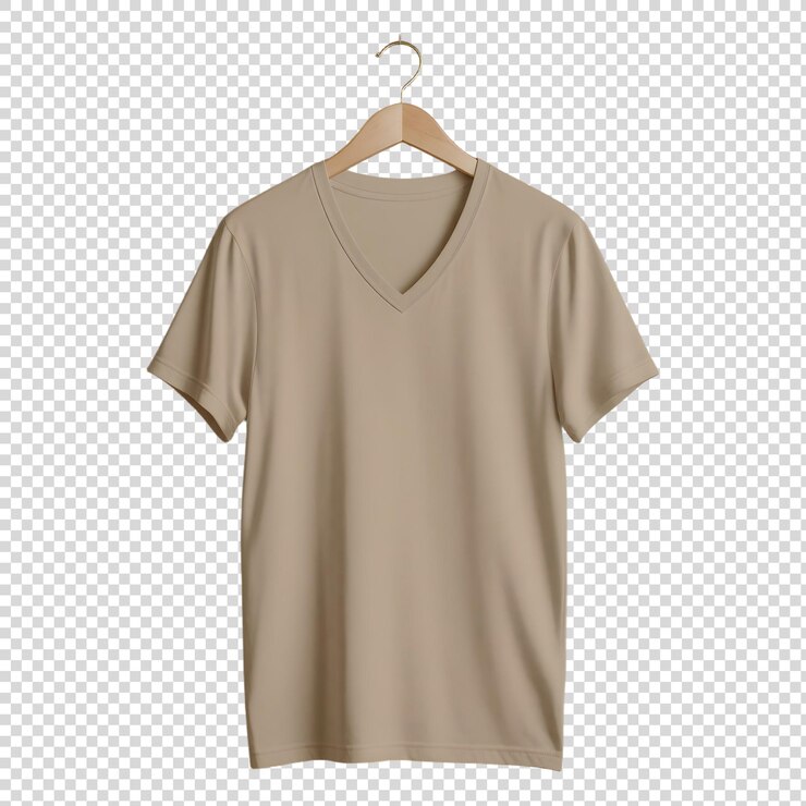 PSD una camiseta marrón con una etiqueta blanca que dice camiseta