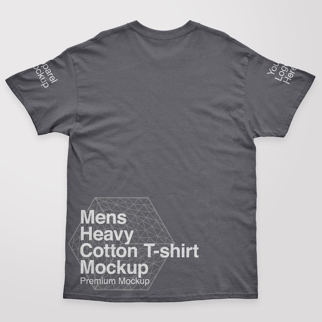 Camiseta masculina de algodão pesado nas costas