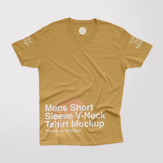 Camiseta masculina Premium ShortSleeve VNeck maquete frontal