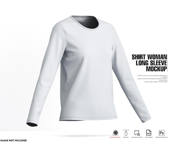 Camiseta Mujer Manga Larga Mockup