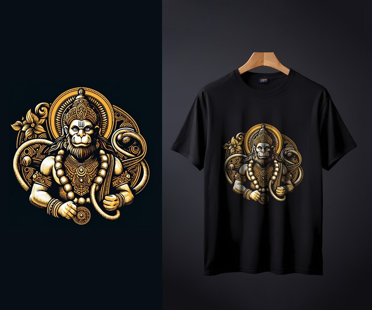 PSD una camiseta negra con un diseño de dios en el frente